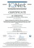 Cертификат ISO 9001:2015 международной сети сертификации IQNet Cертификат ISO 9001:2015 международной сети сертификации IQNet